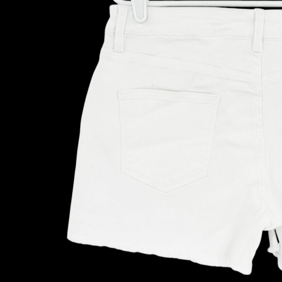 Vigoss Women's Stretch Fray Hem White Studded Denim Shorts Size 15/32 NWT - Picture 6 of 12